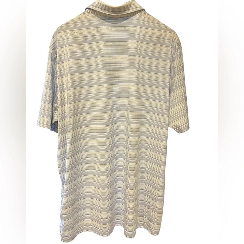 ⛳️🤍ADIDAS Men's Polo Golf Shirt with Light Blue Stripes size 2XL. Like new!